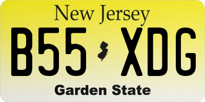 NJ license plate B55XDG