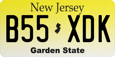 NJ license plate B55XDK