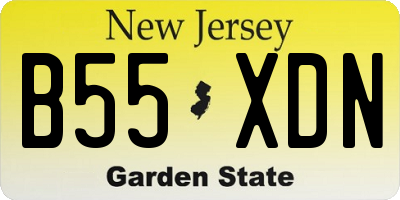 NJ license plate B55XDN