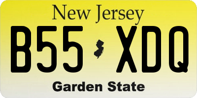 NJ license plate B55XDQ