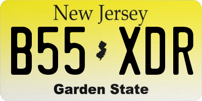 NJ license plate B55XDR