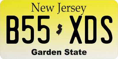 NJ license plate B55XDS