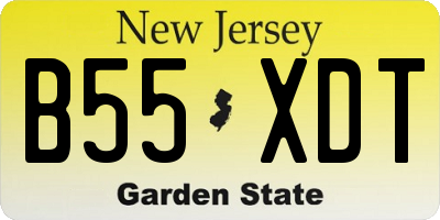 NJ license plate B55XDT