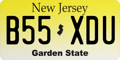 NJ license plate B55XDU