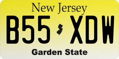 NJ license plate B55XDW