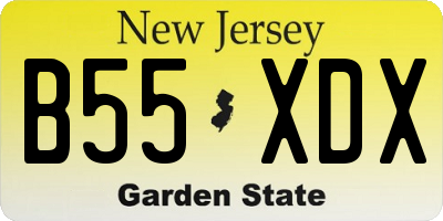 NJ license plate B55XDX