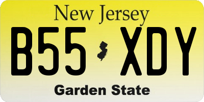 NJ license plate B55XDY