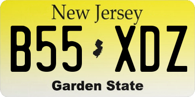 NJ license plate B55XDZ
