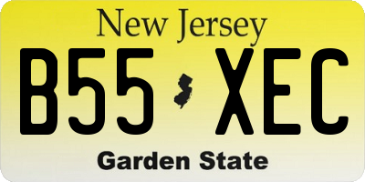 NJ license plate B55XEC