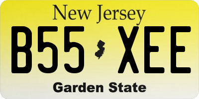 NJ license plate B55XEE