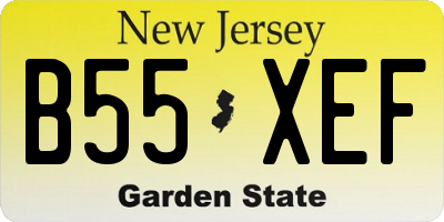 NJ license plate B55XEF