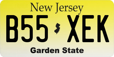NJ license plate B55XEK