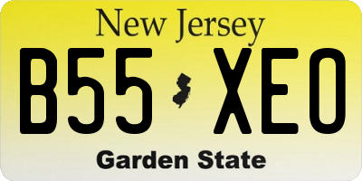 NJ license plate B55XEO
