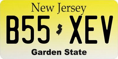 NJ license plate B55XEV