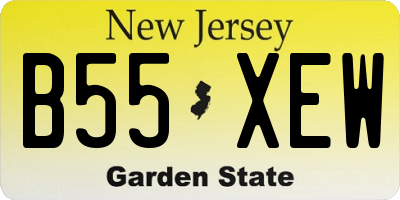 NJ license plate B55XEW