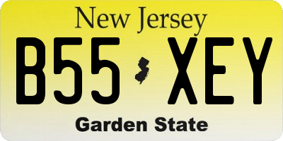 NJ license plate B55XEY