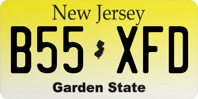 NJ license plate B55XFD