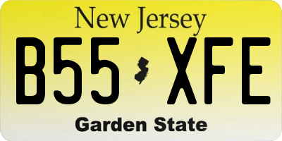 NJ license plate B55XFE