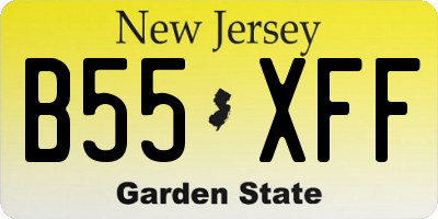 NJ license plate B55XFF