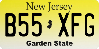 NJ license plate B55XFG
