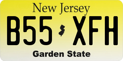 NJ license plate B55XFH