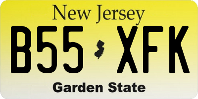 NJ license plate B55XFK