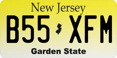 NJ license plate B55XFM