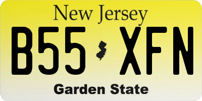 NJ license plate B55XFN