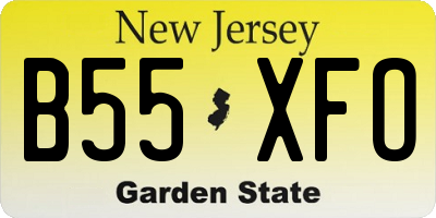 NJ license plate B55XFO