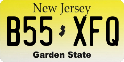 NJ license plate B55XFQ
