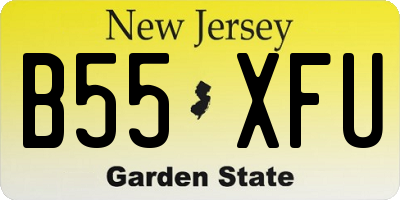 NJ license plate B55XFU