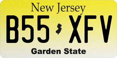 NJ license plate B55XFV