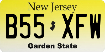 NJ license plate B55XFW