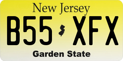 NJ license plate B55XFX
