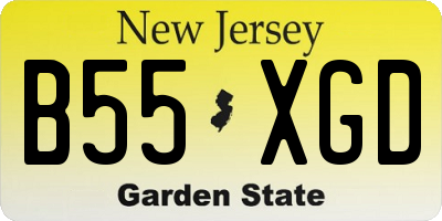NJ license plate B55XGD
