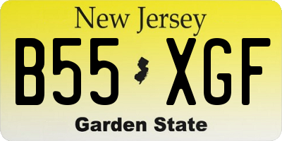 NJ license plate B55XGF