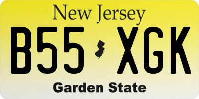 NJ license plate B55XGK