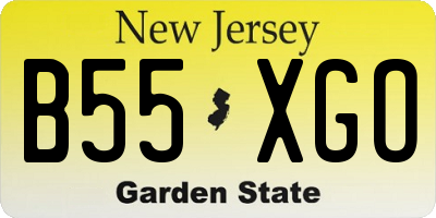 NJ license plate B55XGO