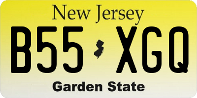 NJ license plate B55XGQ