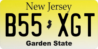 NJ license plate B55XGT