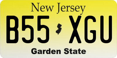 NJ license plate B55XGU