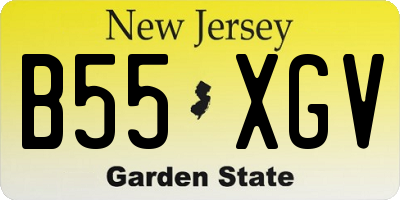 NJ license plate B55XGV