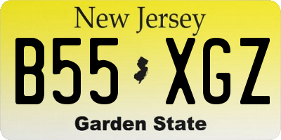 NJ license plate B55XGZ