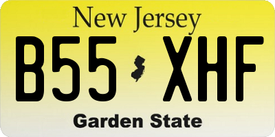 NJ license plate B55XHF