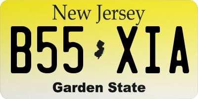 NJ license plate B55XIA
