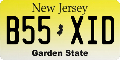 NJ license plate B55XID