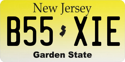 NJ license plate B55XIE