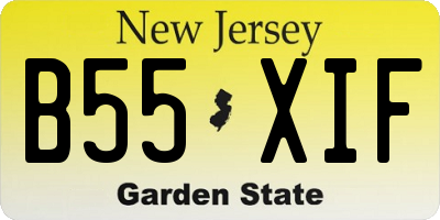 NJ license plate B55XIF