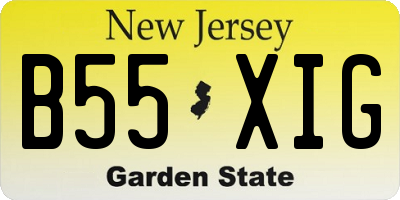 NJ license plate B55XIG