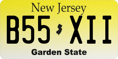 NJ license plate B55XII